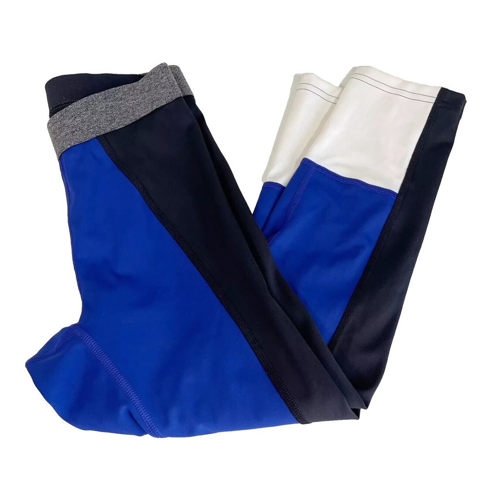 Derek Lam IOC Athleta Capri Leggings XS Blue Colorblock Workout Active 722067